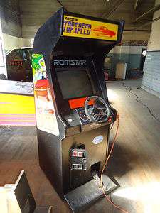 Romstar Top Speed Stand Up Driving Arcade Game  
