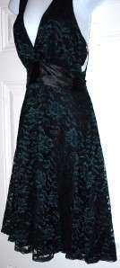 New $89 Roulette Green Black Lace Cocktail Dress  