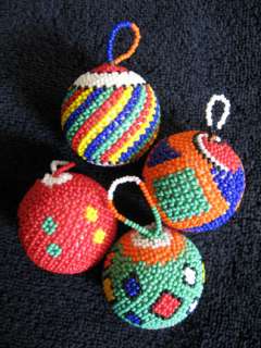 Handmade African Zulu Glass Trade Bead Ornaments Set #3  