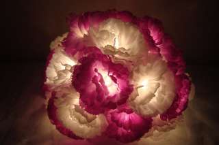 20 CARNATION FLOWER FAIRY STRING LIGHTS 3M   PARTY/DECORATION/WEDDING 