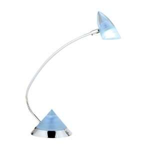  Adesso Merlin Desk Lamp, Chrome/Blue