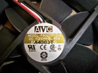 AVC F9025B12UA 12v DC Ball Bearing Fan 8008524A Gateway  