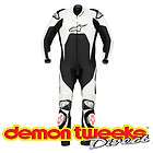 Alpinestars Tech 1 R 1 Piece Leather Suit In White/Blac