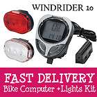 Torch Windrider 10 Bike Computer   Inc Front & Rear lights   Cycle 