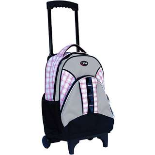 CalPak Grand Stand Rolling Backpack   Pink Plaid  