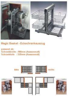 Eckschrank Drehboden Kunststoff Draht verchromt Rondell  