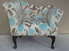 Designer Armchair Upholstere​d in Duck Egg&Mink Flower