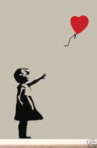   Banksy Style Girl Red Balloon vinyl Wall Sticker/Decal