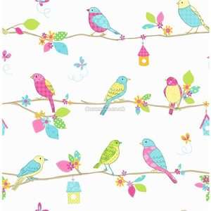 Fine Decor Decorline Hoopla Wallpaper DL30702. Birds Childrens Kids 