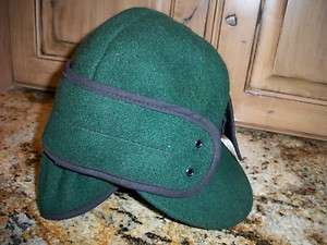Green Wool Miller Hat Cap Elmer Fud Ear Flaps  