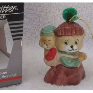  Jasco Caring Critters Chimer Ornament   Papa and Baby Bear 