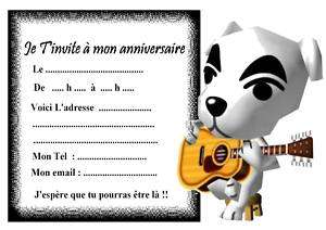 5 Cartes Invitation Anniversaire Animal Crossing 01 On Popscreen