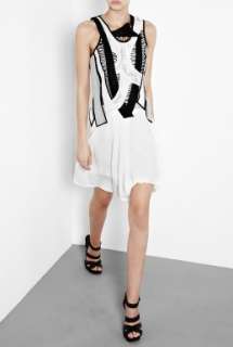Helmut Lang  Beaded Macrame Ruched Dress by Helmut Lang