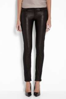Helmut Lang  Black Rinsed Leather Skinny Fit Trouser by Helmut Lang