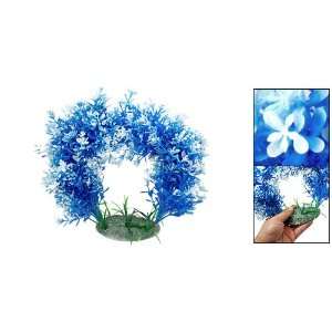  Como Aquarium Fish Tank Ornament Arched Plastic Plant Blue 