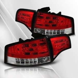  Audi A4 4DR 06 07 08 LED Tail Lights ~ pair set (Clear/Red 