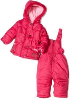   Pink Platinum Baby Girls Infant Embriodered Snowsuit Bibset Clothing