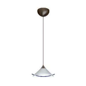   Midi Pendant 12V   1XC Hopi   Bronze Metal Finish   Marble/Blue Glass