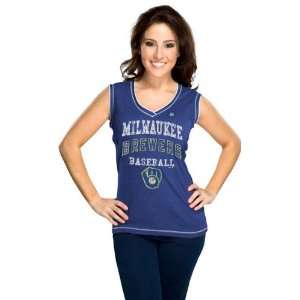 Milwaukee Brewers Royal Blue Womens My Crush Sleeveless T Shirt 