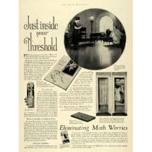 1925 Ad E. L. Bruce Oak Wood Flooring Ceda Lined Moths   Original 