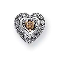   Gold White and Champagne Diamond Heart Pendant   JewelryWeb Jewelry
