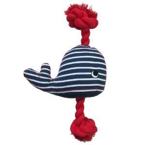  Happy Puppy Plush Dog Toy   Whale Rope Toy