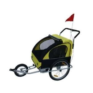   Elite 2in1 Double Baby Bicycle Bike Trailer and Stroller   Yellow