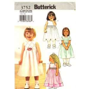  Butterick 3752 Sewing Pattern Toddler Girls Flared Dress 