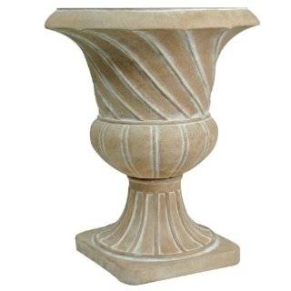 Barcana Antique Grey Stone Urn Pot Christmas Tree Stand for Permanent 