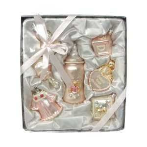 Piece Pink Baby Girls First Christmas Ornament Keepsake Gift Box 