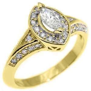   Gold 1.10 Carats Marquise Antique Diamond Engagement Ring Jewelry