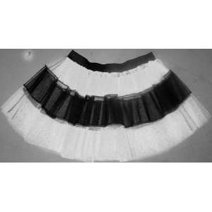 Uv Neon White V Black Stripe Mini Tutu Skirt Petticoat Punk Rave Dance 