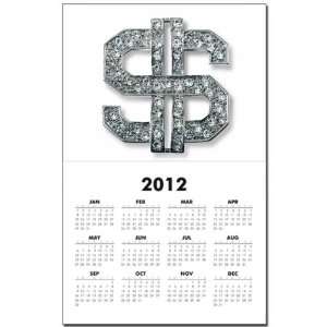 Calendar Print w Current Year Bling Dollar Sign