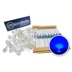   Wide Angle Blue Straw Hat LED w/ Resistors (Pack of 30) Electronics