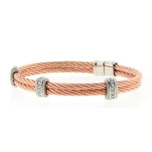   Inspired Stainless Steel Double Strand Bracelet Rose Gold Jewelry