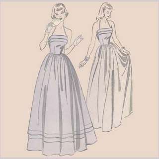VTG 1940s Sewing Pattern ADVANCE 5029 Gown FORMAL DRESS  