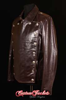 Mens ROCKETEER Brown 1940s AVIATOR WW2 Style Flight Pilot Leather 