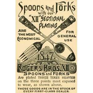 1892 Ad 1847 Rogers Bros XII Silverware Spoons Forks   Original Print 