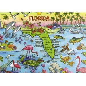  Florida Map Fridge Collectors Souvenir Magnet 2.5 X 3.5 