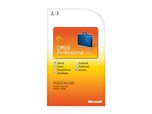   Office 2010 Professional Product Key Card (no media)