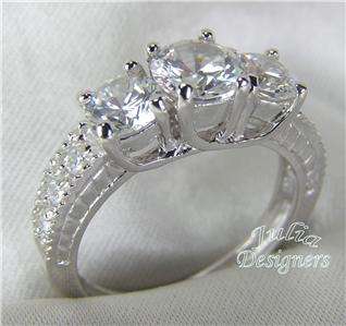 56ct antique brilliant 3 stone wedding ring set size 6