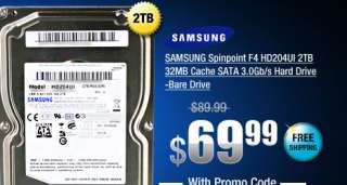 SAMSUNG Spinpoint F4 HD204UI 2TB 32MB Cache SATA 3.0Gb/s Hard Drive 