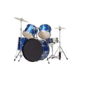  Cecilio 5 Pc Drum Set with Cymbals and Throne   Blue 