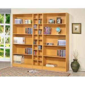  ABC 5 tier Bookcase with Cd/dvd Shelves Golden Beech 