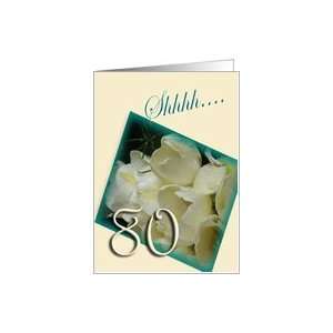  80th Surprise Birthday Party Invitation   white tulips 