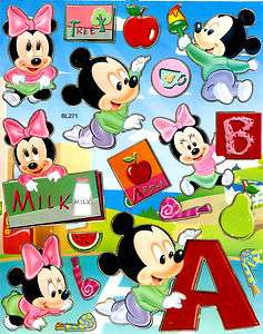 Baby Minnie n Mickey Mouse Sticker ~BL271 ABC Alphas  
