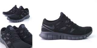 NIKE FREE RUN+ 2 BLACK BLACK SZ 6 WOMENS 443816 002  