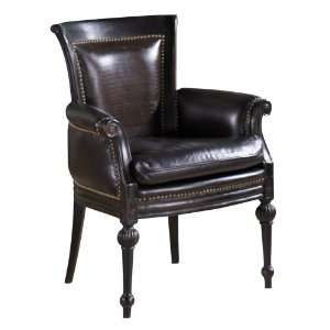  Grand Leather Armrest Accent Chair