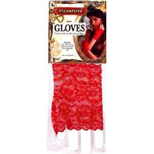   Forum Novelties Inc Red Lace Fingerless Gloves Adult / Red   One Size
