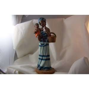 African American Hospitality Tendi Blue Statue Figurine 